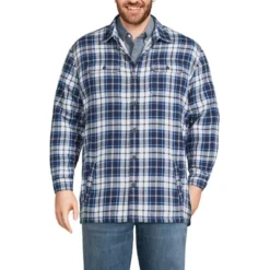 Lands' End Men's Traditional Fit High Pile Fleece Lined Flannel Shirt Jacket -Clothing store GUEST 32f275e9 c39e 4f03 a353 13adff321f83