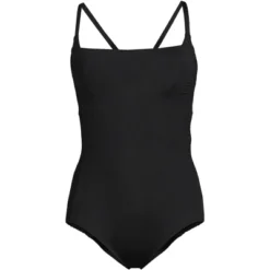 Lands' End Women's Chlorine Resistant Smocked Square Neck One Piece Swimsuit With Adjustable Straps -Clothing store GUEST 33616bd2 09fd 48a5 bf19 14c39dfc6207
