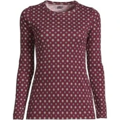Lands' End Women's Tall All Cotton Long Sleeve Crewneck T-Shirt -Clothing store GUEST 33af89f5 fa60 4f96 b9d9 6223f0d0b7e2