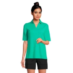 Lands' End Women's Performance Elbow Sleeve Pique Polo -Clothing store GUEST 3563379d f740 4158 b57a bce22cc92ed3