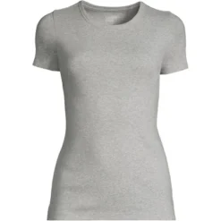 Lands' End Women's Cotton Rib Short Sleeve Crewneck T-shirt -Clothing store GUEST 357fa3e7 c9f1 4fb7 aa1e 2fc661b3227e