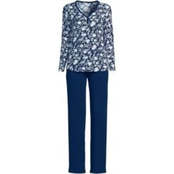 Lands' End Women's Cozy 2 Piece Pajama Set - Long Sleeve Top And Pants 9 Lands' End Women's Cozy 2 Piece Pajama Set - Long Sleeve Top And Pants -Clothing store GUEST 366e900f 55a6 4525 94fb 6cdc15a9e350