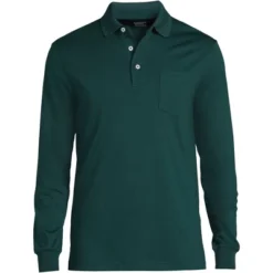 Lands' End Men's Long Sleeve Super Soft Supima Polo Shirt With Pocket -Clothing store GUEST 367e8706 84a0 4380 9a65 3b0e9eb25f62