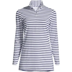 Lands' End Women's Quarter Zip Long Sleeve Tunic Rash Guard Cover-up UPF 50 Sun Protection -Clothing store GUEST 36faba95 d73b 4869 9db6 8c4dacb7ff91