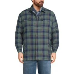 Lands' End Men's Traditional Fit High Pile Fleece Lined Flannel Shirt Jacket -Clothing store GUEST 379bb4c1 44e1 4e6e 8367 b70e54d62556