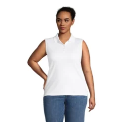 Lands' End Women's Sleeveless Supima Cotton Polo Shirt -Clothing store GUEST 37e8303f 492d 4856 a032 5684f51331c2