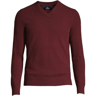 Lands' End Men's Fine Gauge Cashmere V-neck Sweater 3 Lands' End Men's Fine Gauge Cashmere V-neck Sweater - Image 3