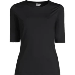 Lands' End Women's Crew Neck Elbow Sleeve Rash Guard UPF 50 Sun Protection Modest Swim Tee -Clothing store GUEST 38288397 993a 44e6 96a5 41fe753bdec1