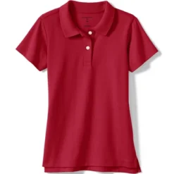 Lands' End School Uniform Girls Short Sleeve Feminine Fit Interlock Polo Shirt -Clothing store GUEST 382a0ced aafd 4a30 8754 750ae8cb16d8