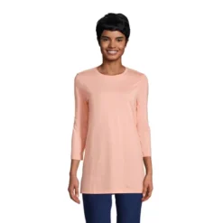 Lands' End Women's 3/4 Sleeve Supima Cotton Crewneck Tunic -Clothing store GUEST 38483f84 d47c 4a25 9cd7 b5a6f6e1df10