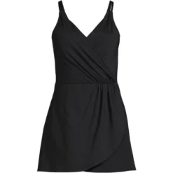 Lands' End Women's Chlorine Resistant V-neck Tulip Wrap Swim Dress One Piece Swimsuit -Clothing store GUEST 3a20ace4 4614 4786 ac14 1e8b349c237e
