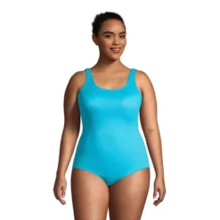 Lands' End Women's Long Chlorine Resistant Scoop Neck Soft Cup Tugless Sporty One Piece Swimsuit -Clothing store GUEST 3aa3d5bb ab24 433d bf65 a05fa9d3e364