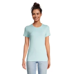 Lands' End Women's Cotton Rib Short Sleeve Crewneck T-shirt -Clothing store GUEST 3aa8367b 812b 44e3 bacb da29e66f59d9