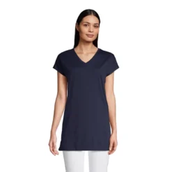 Lands' End Women's Short Sleeve Supima Cotton Xlong Vneck Tunic -Clothing store GUEST 3b5fde9a 4467 4bec aaba 77ae2a39f7ee