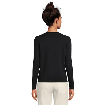 Lands' End Women's Fine Gauge Cotton Cardigan Sweater 1 Lands' End Women's Fine Gauge Cotton Cardigan Sweater