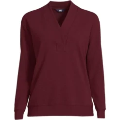 Lands' End Women's Long Sleeve Ottoman Shawl Collar Pullover -Clothing store GUEST 3da4162a 0cb0 4fa9 9c37 fd8bb7fe9c8b
