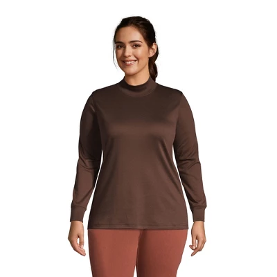 Lands' End Women's Long Sleeve Supima Mock Turtleneck 10 Lands' End Women's Long Sleeve Supima Mock Turtleneck - Image 10
