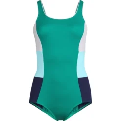 Lands' End Women's Long Chlorine Resistant Scoop Neck Soft Cup Tugless Sporty One Piece Swimsuit -Clothing store GUEST 40a1c281 a469 41cb 980c c2a65f8bd323