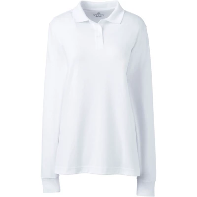 Lands' End School Uniform Women's Tall Long Sleeve Interlock Polo Shirt 4 Lands' End School Uniform Women's Tall Long Sleeve Interlock Polo Shirt - Image 4