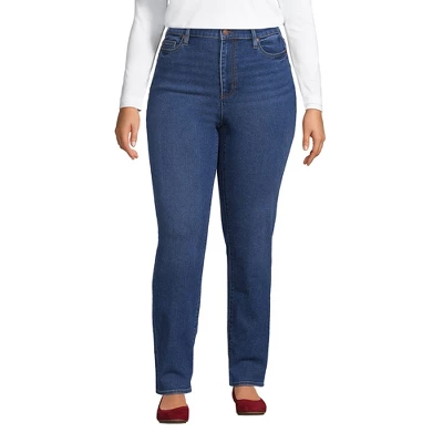 Lands' End Women's Recover High Rise Straight Leg Blue Jeans 4 Lands' End Women's Recover High Rise Straight Leg Blue Jeans - Image 4