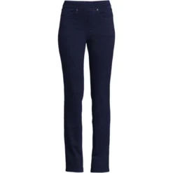 Lands' End Women's Starfish Mid Rise Pull On Knit Denim Straight Jeans -Clothing store GUEST 43fc07f3 b326 4ac8 b553 4f32347a5ea1