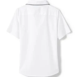 School Uniform Girls Piped Peter Pan Collar Broadcloth Shirt