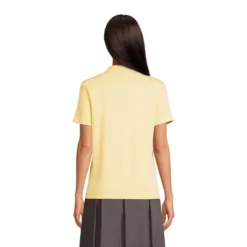 Lands' End School Uniform Women's Short Sleeve Feminine Fit Interlock Polo Shirt