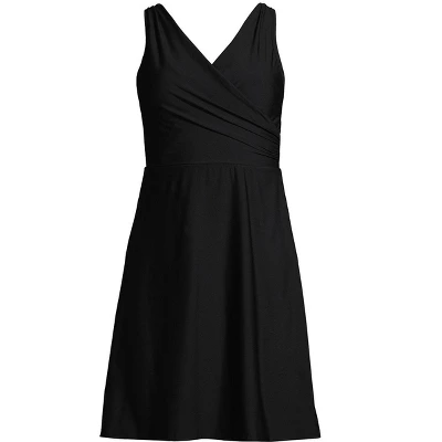 Lands' End Women's Chlorine Resistant Tummy Control Surplice Wrap Swim Dress One Piece Swimsuit 3 Lands' End Women's Chlorine Resistant Tummy Control Surplice Wrap Swim Dress One Piece Swimsuit - Image 3
