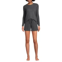 Lands' End Women's Cozy Brushed Rib 2 Piece Pajama Set - Long Sleeve Top And Shorts 5 Lands' End Women's Cozy Brushed Rib 2 Piece Pajama Set - Long Sleeve Top And Shorts -Clothing store GUEST 483df634 f65c 452c b48a 9237e17d0a75