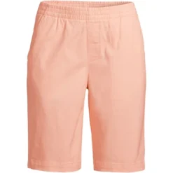 Lands' End Women's Plus Size Mid Rise Elastic Waist Pull On 12" Knockabout Chino Bermuda Shorts -Clothing store GUEST 49041fb6 9e47 4acd bc4a b8bd81549605