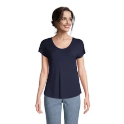 Lands' End Women's U-neck Jersey T-shirt -Clothing store GUEST 4958893d 6c70 40f6 8593 30349fba850f