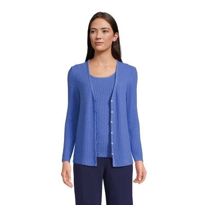 Lands' End Women's Wide Rib Cardigan And Tank Set 2 Lands' End Women's Wide Rib Cardigan And Tank Set - Image 2