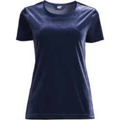 Lands' End Women's Short Sleeve Velvet Crew Neck Top -Clothing store GUEST 4acc500a 1c74 455f 93f1 195dc8a70f6d