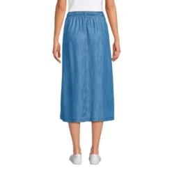 Lands' End Women's Tencel Tie Waist Midi Skirt
