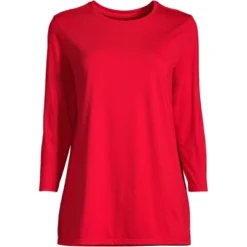 Lands' End Women's 3/4 Sleeve Supima Cotton Crewneck Tunic -Clothing store GUEST 4b4f0d92 fbb0 42ec b829 bf553adf648e