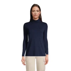 Lands' End Women's Supima Cotton Long Sleeve Turtleneck -Clothing store GUEST 4be033fc 24a9 41f7 a131 82aa80754248 1