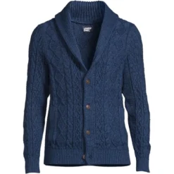 Lands' End Men's Cotton Blend Cable Shawl Cardigan Sweater -Clothing store GUEST 4c9dd63e 5404 4811 a4e6 dd0b83061c62