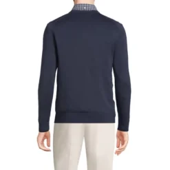 Lands' End Men's Classic Fit Fine Gauge Supima Cotton V-neck Sweater