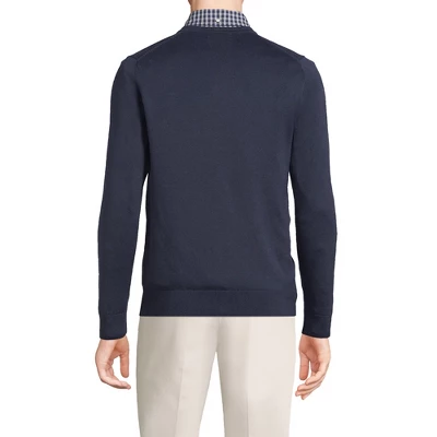 Lands' End Men's Classic Fit Fine Gauge Supima Cotton V-neck Sweater 1 Lands' End Men's Classic Fit Fine Gauge Supima Cotton V-neck Sweater