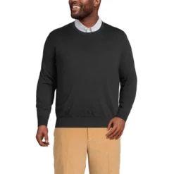 Lands' End Men's Fine Gauge Supima Cotton Crewneck Sweater