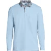 Lands' End Men's Super-T Long Sleeve Poplin Collar Pocket Polo Shirt