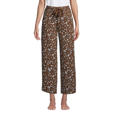 Lands' End Women's Lounge Mid Rise Wide Leg Crop Pajama Pants 5 Lands' End Women's Lounge Mid Rise Wide Leg Crop Pajama Pants - Image 5