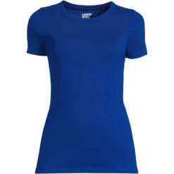 Lands' End Women's Cotton Rib Short Sleeve Crewneck T-shirt -Clothing store GUEST 4f7fedac 9b25 4fee 9961 dfe3fe77d03b