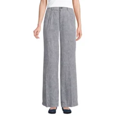Lands' End Women's High Rise Elastic Back Wide Leg Linen Pleated Pants -Clothing store GUEST 5045f531 060d 49d7 8559 c0d7d73b032f
