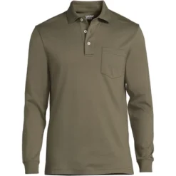 Lands' End Men's Long Sleeve Super Soft Supima Polo Shirt With Pocket -Clothing store GUEST 50fa81af 93dd 4d85 a17e f7a367f78632
