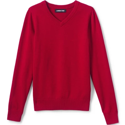 Lands' End School Uniform Boys Cotton Modal Fine Gauge V-neck Sweater 6 Lands' End School Uniform Boys Cotton Modal Fine Gauge V-neck Sweater - Image 6