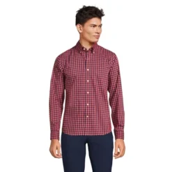 Lands' End Men's Traditional Fit Comfort-First Shirt With Coolmax Printed -Clothing store GUEST 517474c4 6435 40f0 8734 d347c92682e3
