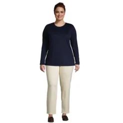 Lands' End Women's Relaxed Supima Cotton Long Sleeve Crewneck T-Shirt -Clothing store GUEST 5211abbd 8991 4883 8dc1 d29bdb602187