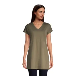 Lands' End Women's Short Sleeve Supima Cotton Xlong Vneck Tunic -Clothing store GUEST 5259f893 a72d 4d8f 91f7 07c9c859d827