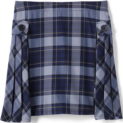 Lands' End School Uniform Girls Slim Side Pleat Plaid Skort Above Knee 4 Lands' End School Uniform Girls Slim Side Pleat Plaid Skort Above Knee - Image 4